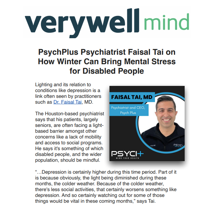 PsychPlus Psychiatrist Faisal Tai on How Winter Can Bring Mental Stress for Disabled People